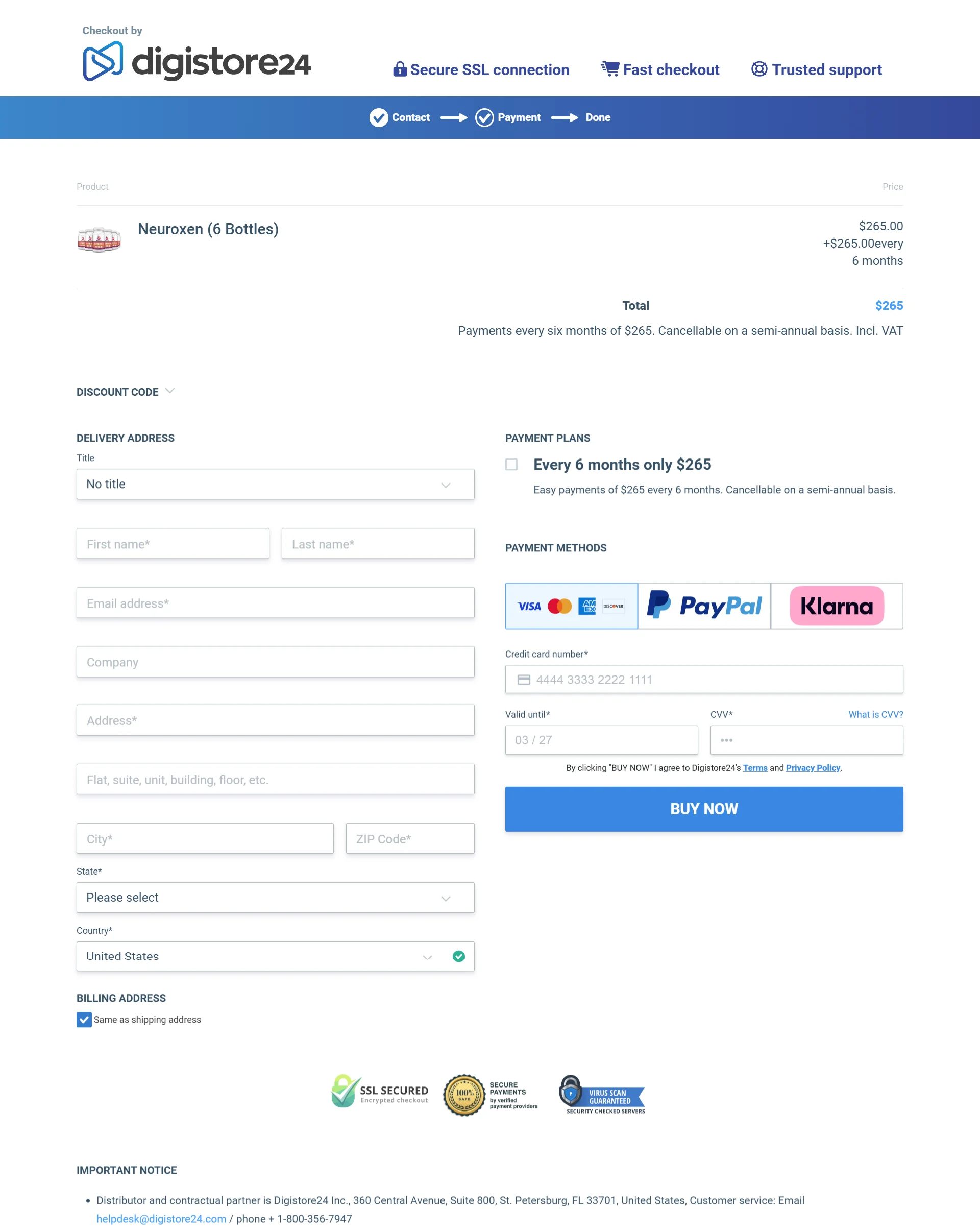 NeuroXen order form